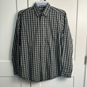 MEXX Men's Semi-Slim Fit Coupe Semi-Adjustee Button Up Shirt Black White Size L